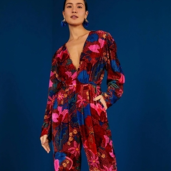 Farm Rio Red Wild Life Jumpsuit - Picture 2 of 7